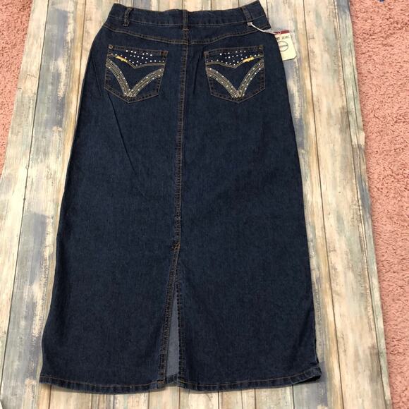 Long Denim Jeans Skirt 8 - Picture 2 of 7